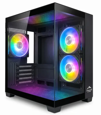 Frozer TANK-100 Black Gaming Case-Dual Tempered Glass