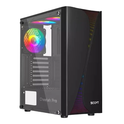 BOOST CHEETAH PRO GAMING PC CASE WHITE WITH 3 RGB FAN