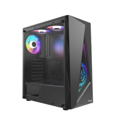 BOOST JAGUAR BLACK GAMING PC CASE WiTH 3 RGB FAN