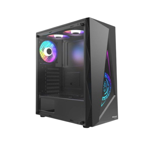 BOOST JAGUAR BLACK GAMING PC CASE WiTH 3 RGB FAN